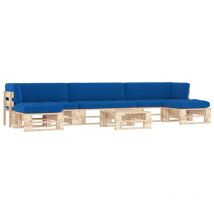 Furniture Limited - Salon de jardin palette 6pcs avec coussins Bo