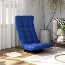 Furniture Limited - Sedia da Pavimento Girevole Blu in Tessuto