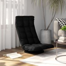 Furniture Limited - Sedia da Pavimento Girevole Nera in Tessuto