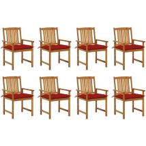Furniture Limited - Sedie da Giardino con Cuscini 8 pz in Legno