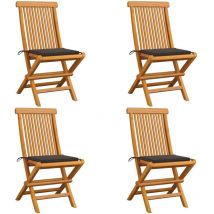 Furniture Limited - Sedie da Giardino e Cuscini Grigio Talpa 4 pz