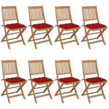 Furniture Limited - Sedie da Giardino Pieghevoli 8 pz con Cuscini
