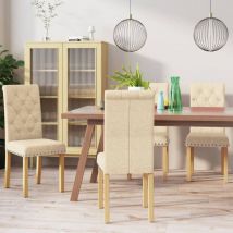 Furniture Limited - Sedie da Pranzo 4 pz Crema in Tessuto