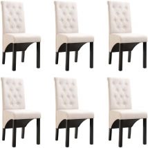 Furniture Limited - Sedie da Pranzo 6 pz Crema in Tessuto