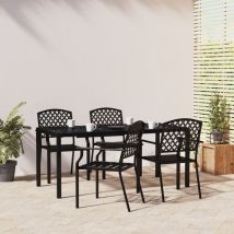 ZY - Furniture Limited - Set da Pranzo da Giardino 5 pz in Acciaio