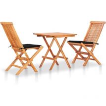 Furniture Limited - Set de bistró 3 pzas con cojines negros