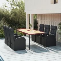 Qonovt - Furniture Limited - Set de comedor de jardín 7 pzas y cojines