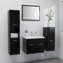 Bearsu - Furniture Limited - Set Mobili da Bagno Nero in Truciolato
