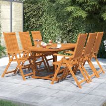 The Living Store - Furniture Limited - Set Mobili da Pranzo per Giardino 7 pz Legno