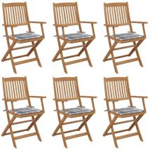 Prolenta Premium - Furniture Limited - Sillas de jardín plegables 6 uds y cojines