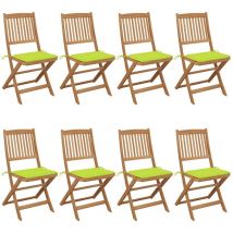 Furniture Limited - Sillas de jardín plegables 8 uds y cojines
