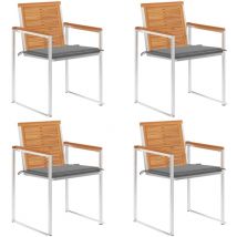 Furniture Limited - Sillas de jardín y cojines 4 unidades madera