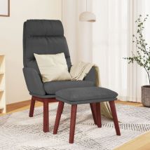 Bonnevie - Furniture Limited - Sillón de relax con taburete tela gris oscuro