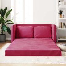Prolenta Premium - Furniture Limited - Sofá cama de suelo 2 en 1 terciopelo rojo