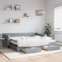 Bonnevie - Furniture Limited - Sofá cama nido con cajones tela gris claro