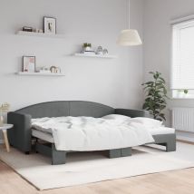 Furniture Limited - Sofá cama nido tela gris oscuro 90x200 cm