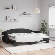 Furniture Limited - Sofá cama nido tela negro 80x200 cm