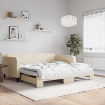 Furniture Limited - Sofá cama nido tela crema 100x200 cm