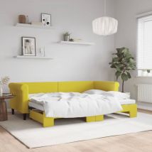 Furniture Limited - Sofá cama nido terciopelo amarillo 80x200 cm
