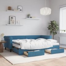 Maison Exclusive - Furniture Limited - Sofá cama nido con cajones terciopelo azul
