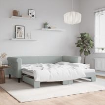 Furniture Limited - Sofá cama nido terciopelo gris claro 90x190
