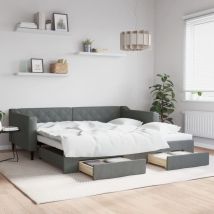 Furniture Limited - Sofá cama nido con cajones tela gris oscuro