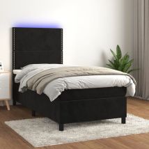 Maison Exclusive - Furniture Limited - Sommier à lattes de lit avec matelas led Noir