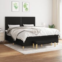 Furniture Limited - Sommier à lattes de lit avec matelas Noir