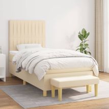 Furniture Limited - Sommier à lattes de lit avec matelas Crème 10