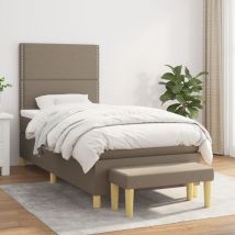 Furniture Limited - Sommier à lattes de lit avec matelas Taupe