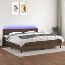 Furniture Limited - Sommier à lattes de lit matelas et led Marron