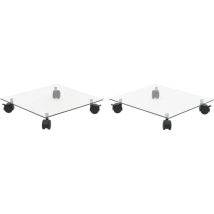 Prolenta Premium - Furniture Limited - Support carré pour plantes 2 pcs Verre trempé