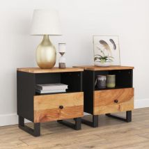 Furniture Limited - Tables de chevet 2 pcs Bois d'acacia solide