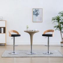 Hommoo - Furniture Limited - Tabourets de bar lot de 2 noir similicuir et