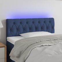 Furniture Limited - Testiera a led Blu 90x7x78/88 cm in Tessuto