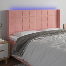 Furniture Limited - Testiera a led rosa 163x16x118/128 cm in