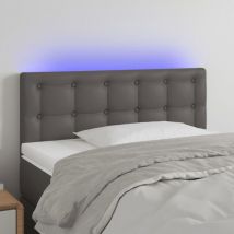 Furniture Limited - Testiera Grigio a led 100x5x78/88 cm in