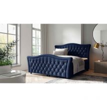 Boxspringbett glossio 180x200 tiefen Bettkasten Topper EV70849 Marineblau - Furnix