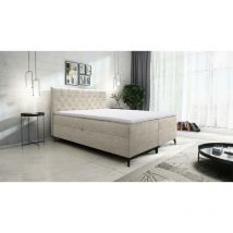 Boxspringbett jullie 180x200 mit Topper und Bettkasten LM5 Creme - Furnix