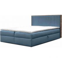 Boxspringbett Krisi 120x200 mit Bettkasten & Topper MD2233 Blau - Furnix