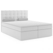 Boxspringbett remelia 180x200 mit Topper und Bettkästen bc Weiß - Furnix