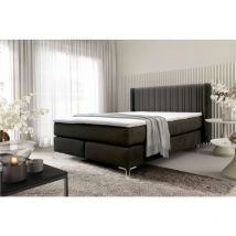 Furnix - Boxspringbett Roselyn 180x200 mit Metallbeine und Topper SV19 Schwarz