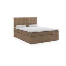Boxspringbett slimi 2 120x200 Doppelbett Topper Bettkasten MH09 Braun - Furnix