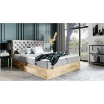 Boxspringbett terrie 200x200 mit Bettkasten aus Möbelplatten&Topper FR16 - Furnix