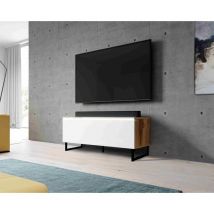 Furnix - Commode tv bargo 100 sans éclairage led & pieds réglables Wotan