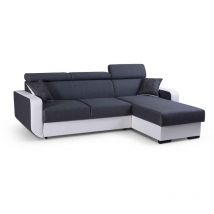 Furnix - Ecksofa imperisio in L-Form Schlaffunktion Bettkasten IN94 + MA920 Grau Weiß