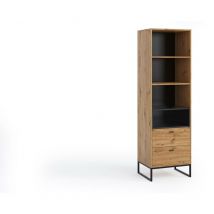 FURNIX Hochregal RELIO R60 Standregal mit Metallgestell Schubladen Artisan/Schwarz