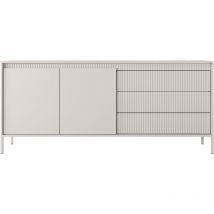Kommode Rebeca 187 Design Sideboard mit Schubladen und Türen Beige - Furnix