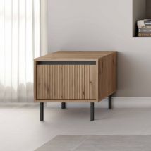 Nachtkonsole Kersi Nachttisch mit ein Schublade und Metallbeine Braun - Furnix