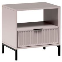 FURNIX Nachttisch LINKI LS7 Beistelltisch mit Schublade und Ablage Kaschmir